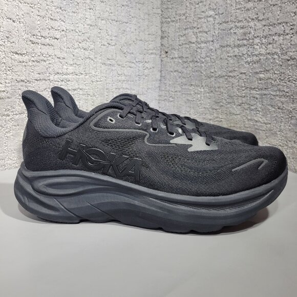 Hoka One One Clifton 10 Wide Men's US Size 132E Black Running Shoes 1162032-BBLC - Picture 1 of 11